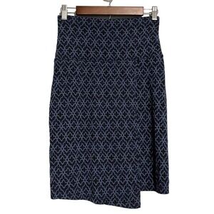 Women’s Athleta Blue Moroccan Print Stretch Tercel Seaside Foldover Wrap Skirt